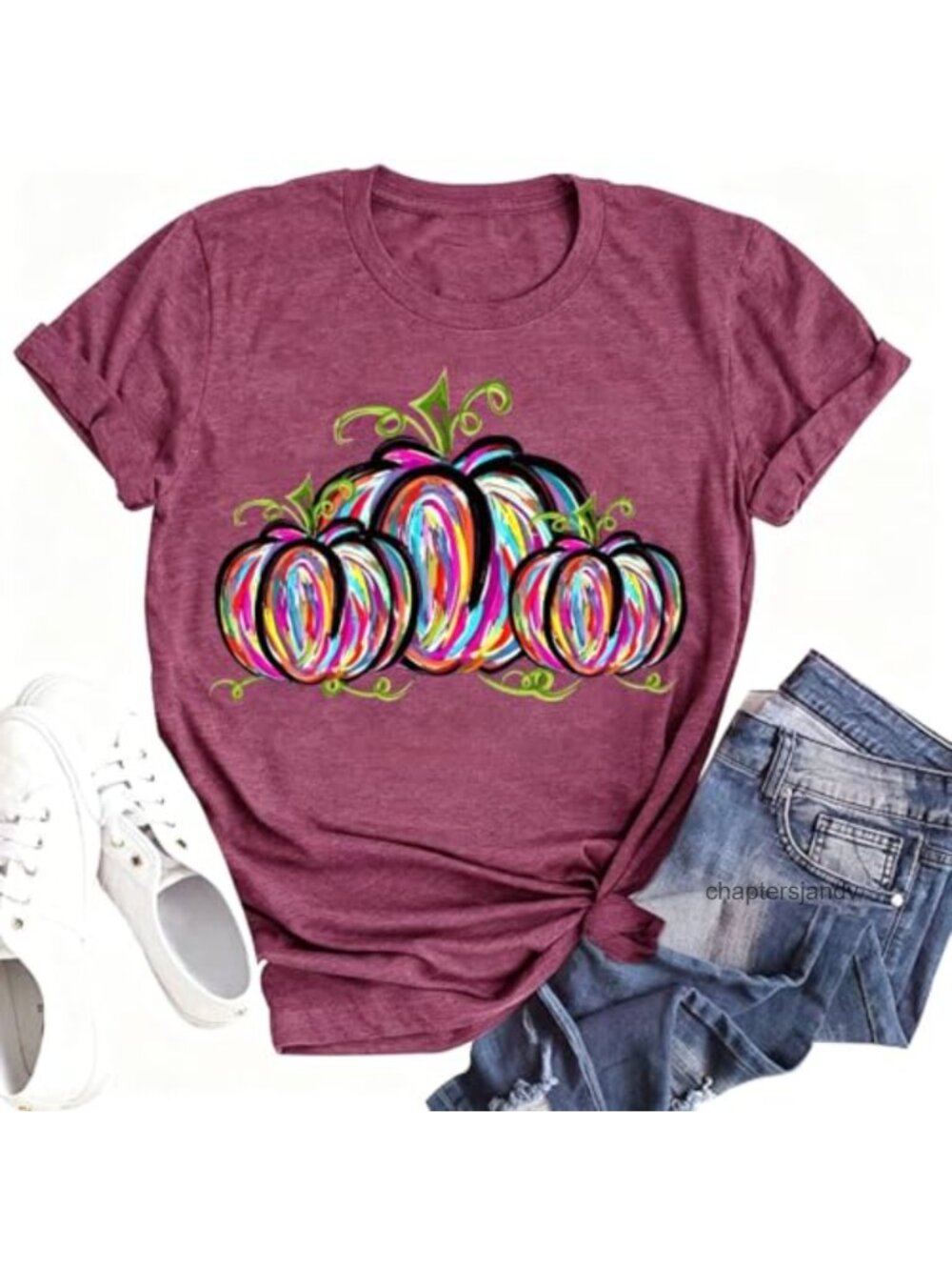 Halloween Pumpkin Graphic Tee Womens Cotton Blend Short Sleeve